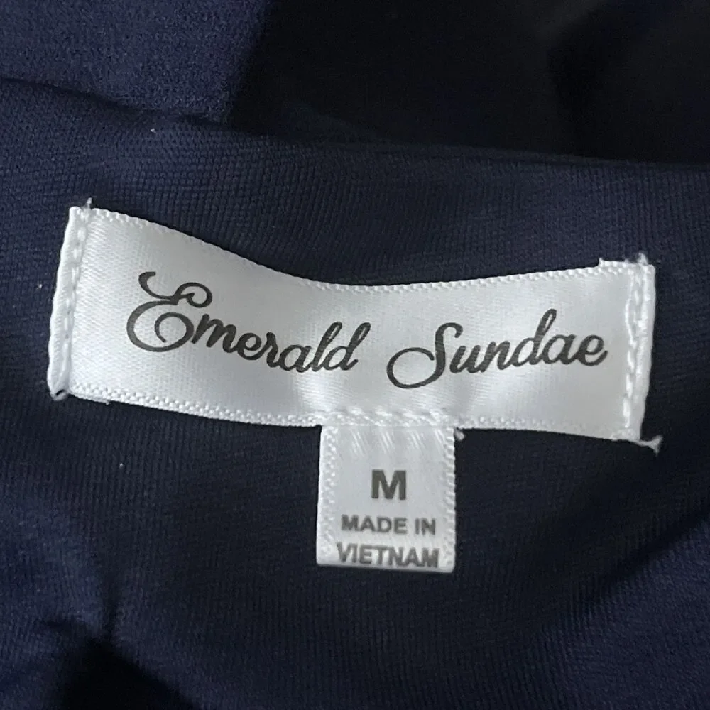 Emerald Sundae Juniors M Slim Social Navy Blue Bodycon Dress Prom Guest wedding